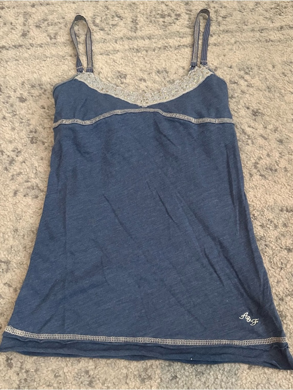 Vintage Y2K Abercrombie & Fitch Babydoll Lace Trim Cami XS